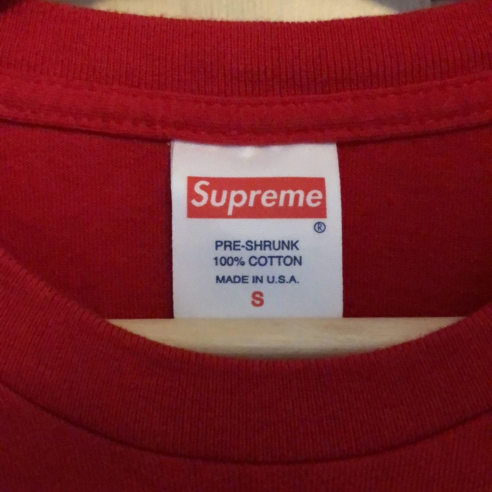 Red Supreme Long Sleeved Cotton TShirt